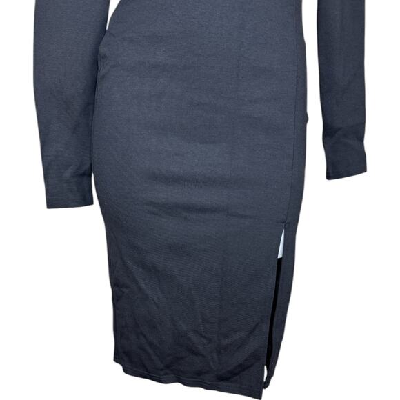 Lulus Women’s XS Black Square Neck Long Sleeve Bodycon Midi Dress Elegant Party - Picture 3 of 15